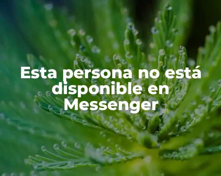 Esta persona no está disponible en Messenger