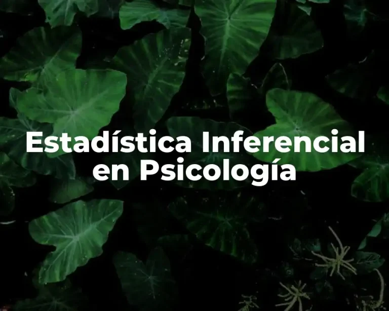 Estadística Inferencial en Psicología
