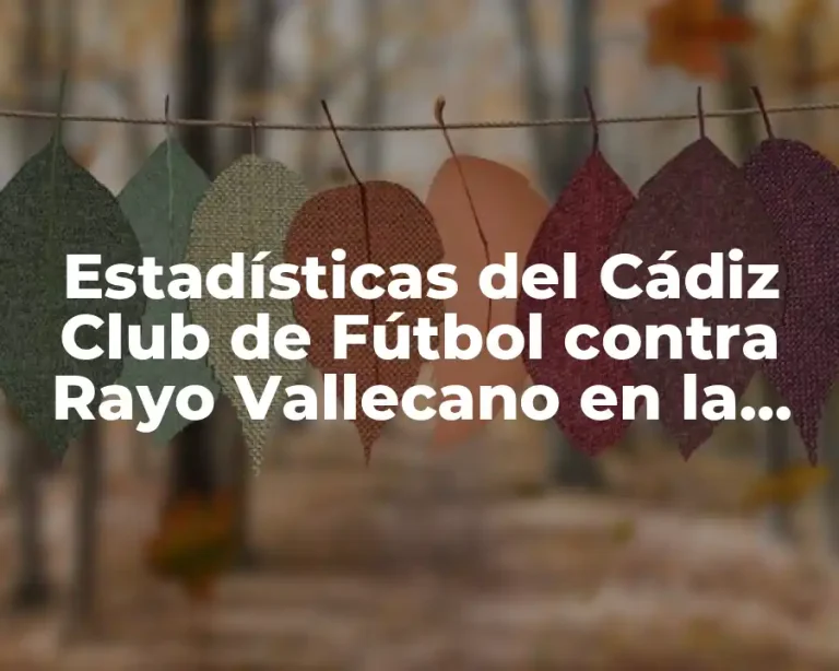 Estadísticas del Cádiz Club de Fútbol contra Rayo Vallecano en la Liga Española