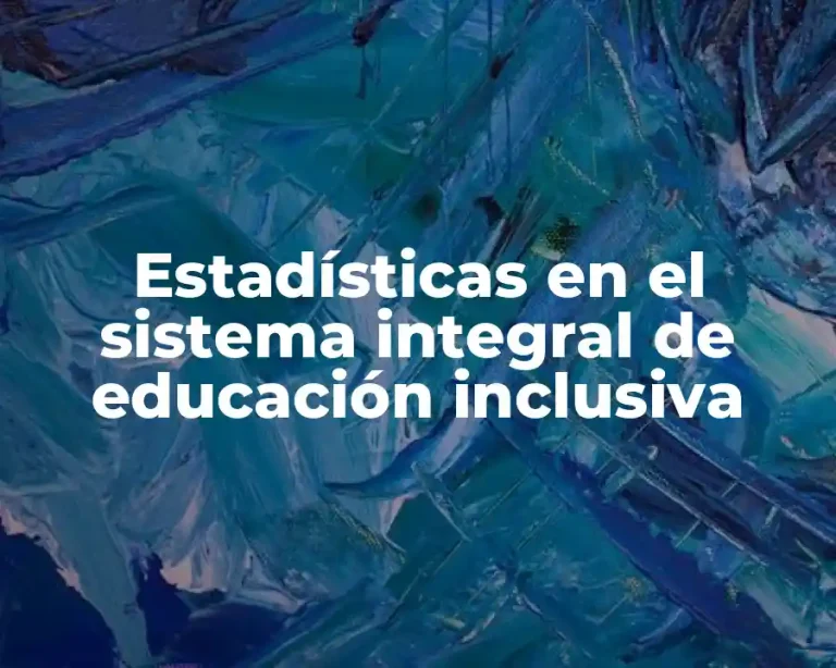 Estadísticas en el sistema integral de educación inclusiva