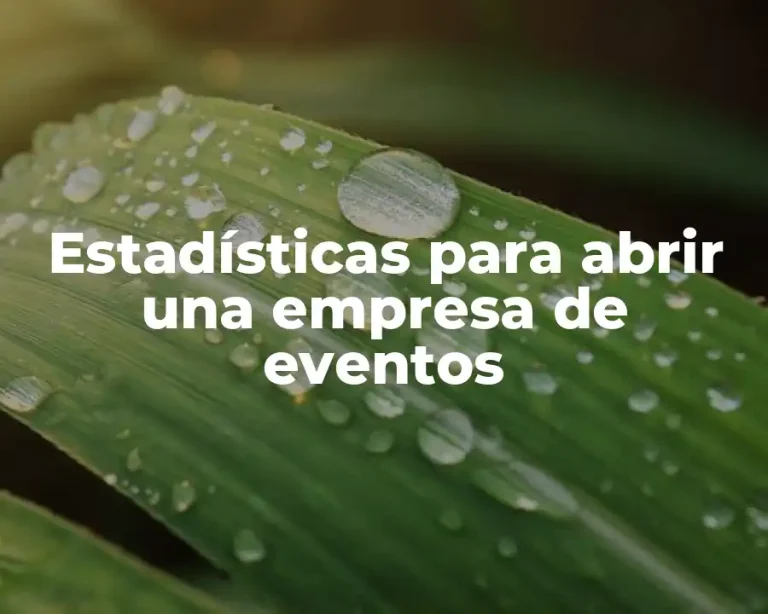 Estadísticas para abrir una empresa de eventos