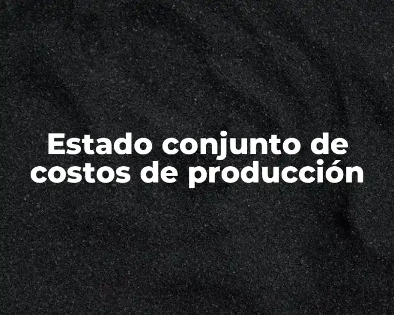 Estado conjunto de costos de producción