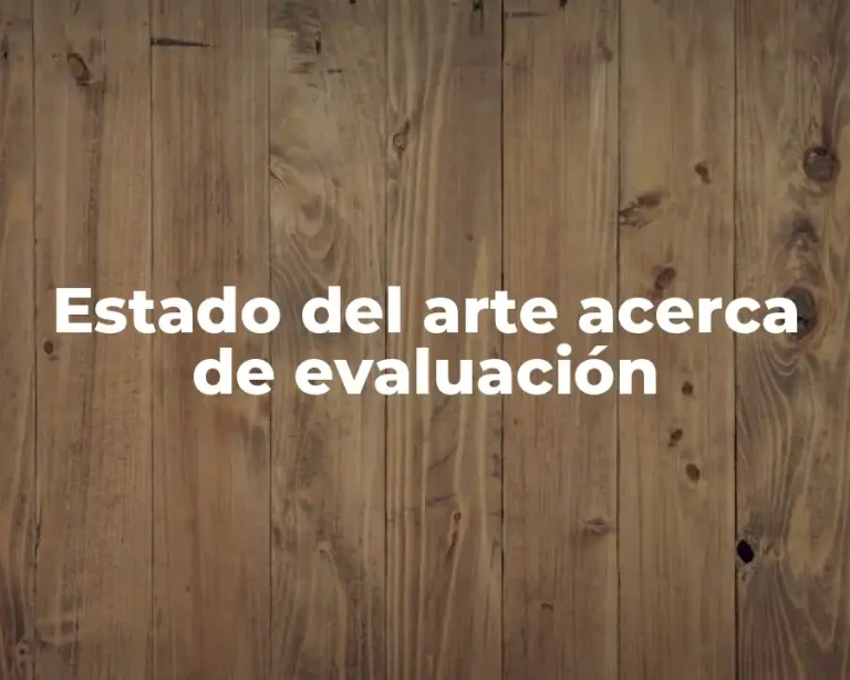 Estado del arte acerca de evaluación