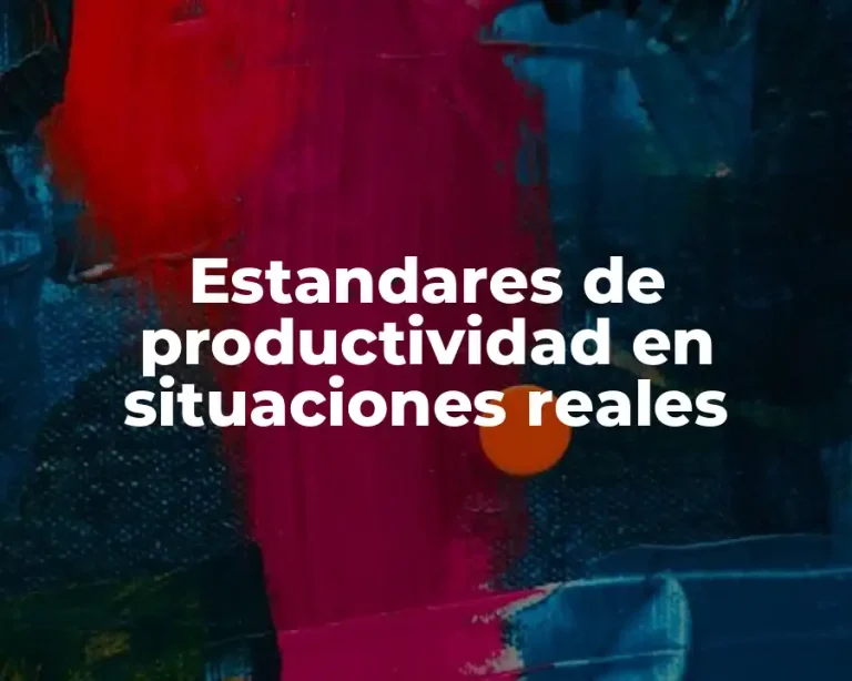 Estandares de productividad en situaciones reales
