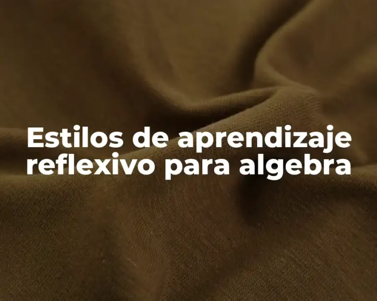 Estilos de aprendizaje reflexivo para algebra