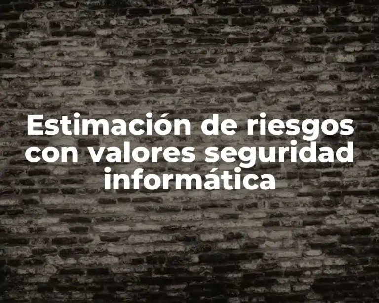 Estimación de riesgos con valores seguridad informática