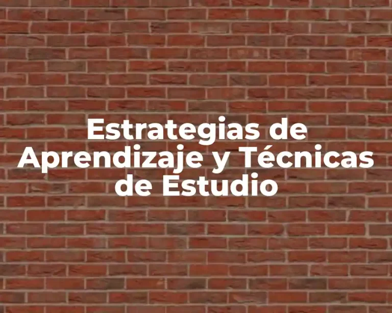 Estrategias de Aprendizaje y Técnicas de Estudio