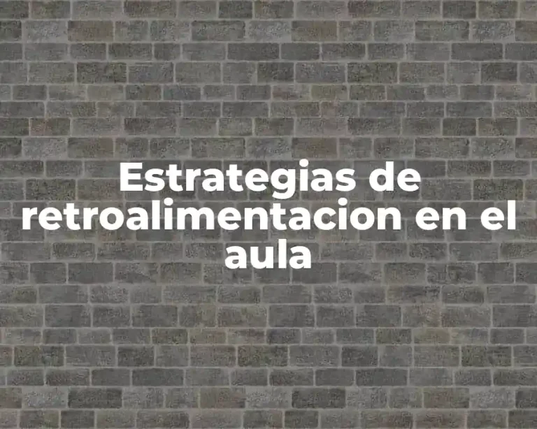 Estrategias de retroalimentacion en el aula