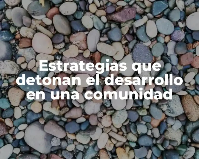 Estrategias que detonan el desarrollo en una comunidad