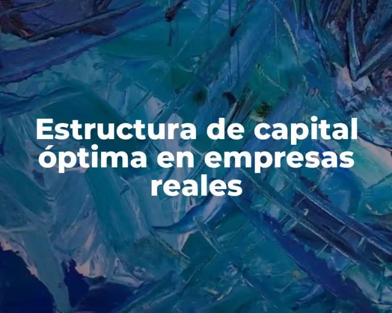 Estructura de capital óptima en empresas reales