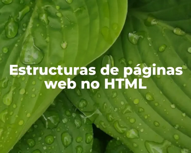 Estructuras de páginas web no HTML