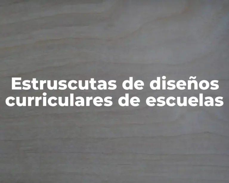 Estruscutas de diseños curriculares de escuelas