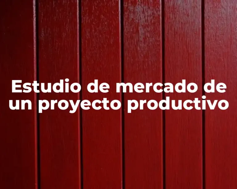 Estudio de mercado de un proyecto productivo