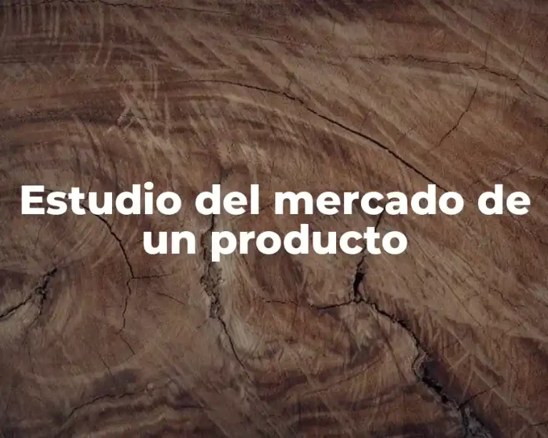 Estudio del mercado de un producto