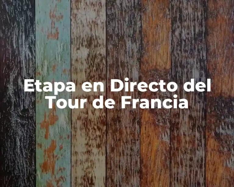 Etapa en Directo del Tour de Francia