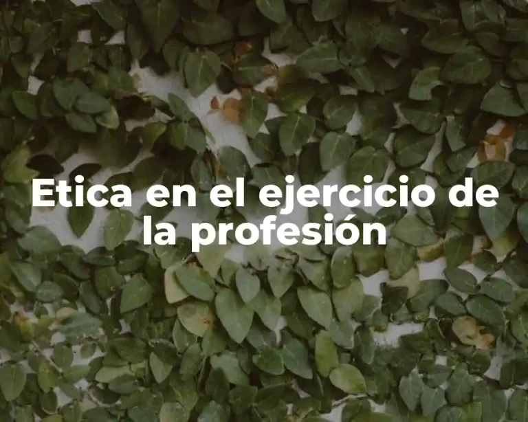 Etica en el ejercicio de la profesión