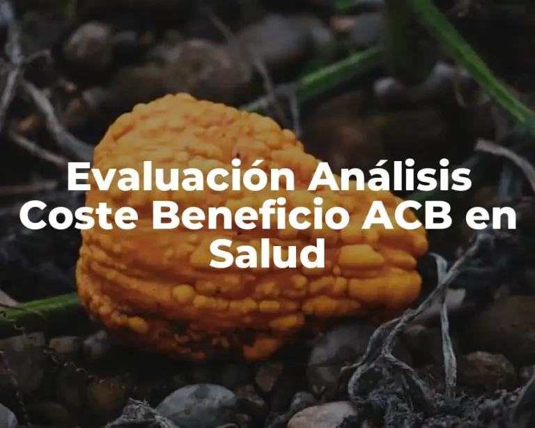 Evaluación Análisis Coste Beneficio ACB en Salud