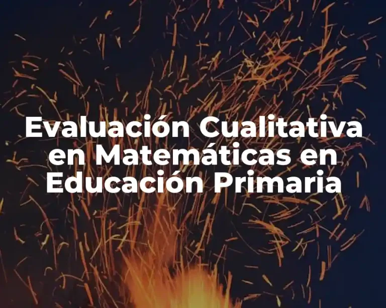 Evaluación Cualitativa en Matemáticas en Educación Primaria