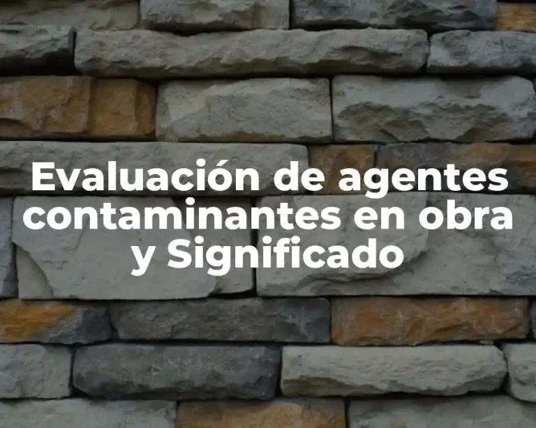 Evaluación de agentes contaminantes en obra y Significado