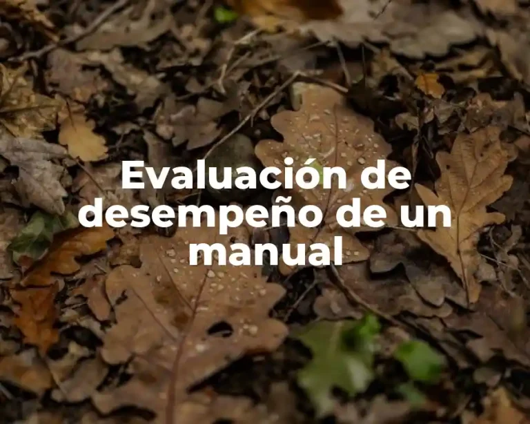Evaluación de desempeño de un manual