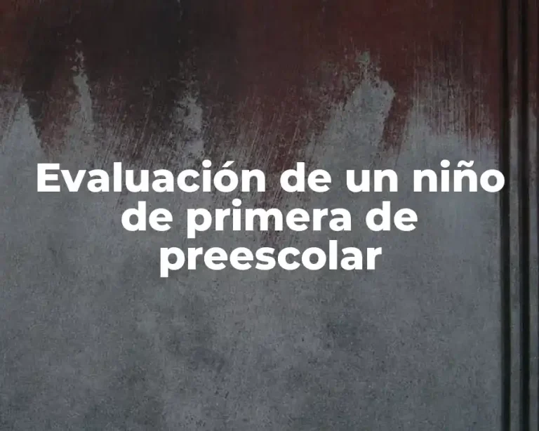 Evaluación de un niño de primera de preescolar