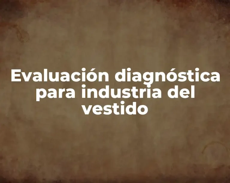 Evaluación diagnóstica para industria del vestido