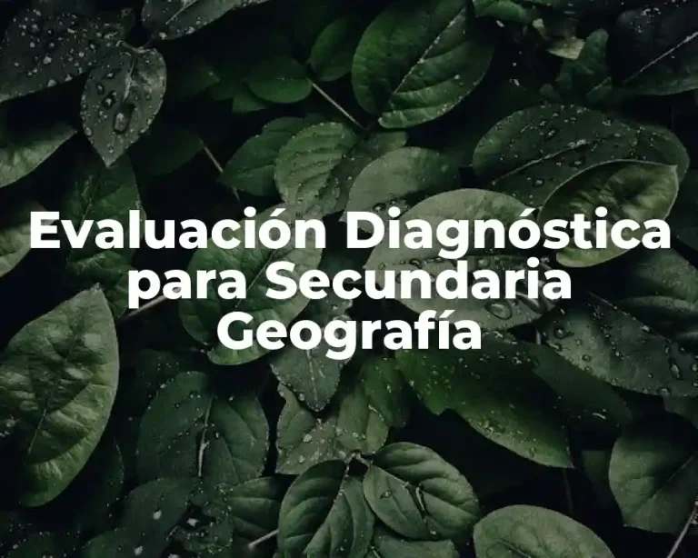 Evaluación Diagnóstica para Secundaria Geografía