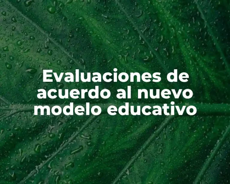 Evaluaciones de acuerdo al nuevo modelo educativo