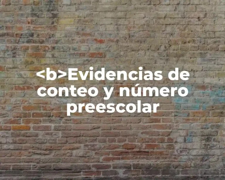 <b>Evidencias de conteo y número preescolar