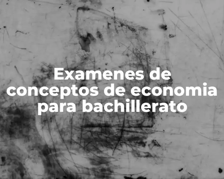 Examenes de conceptos de economia para bachillerato