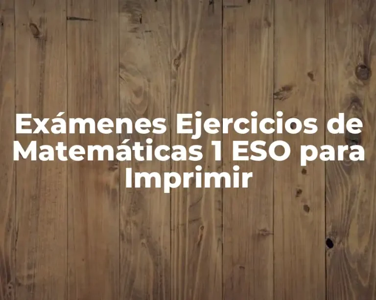 Exámenes Ejercicios de Matemáticas 1 ESO para Imprimir