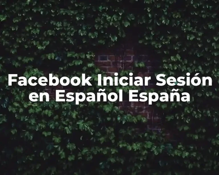 Facebook Iniciar Sesión en Español España