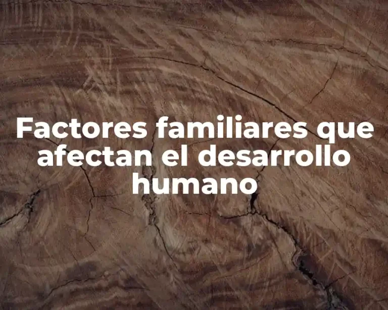 Factores familiares que afectan el desarrollo humano