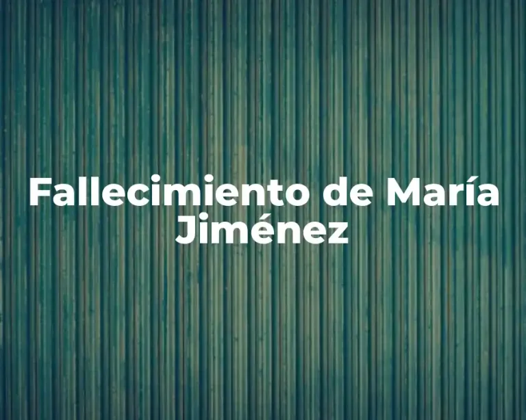 Fallecimiento de María Jiménez