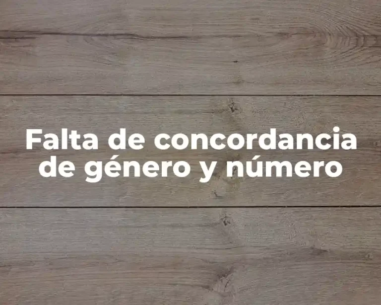 Falta de concordancia de género y número