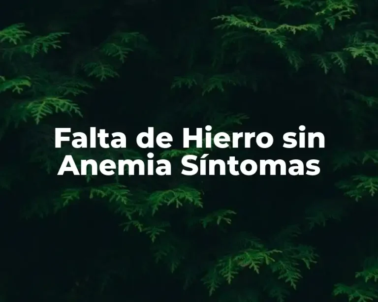 Falta de Hierro sin Anemia Síntomas