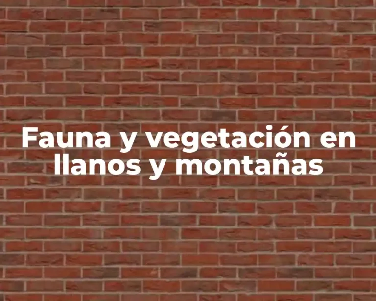 Fauna y vegetación en llanos y montañas