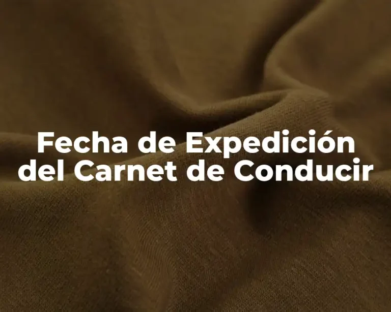 Fecha de Expedición del Carnet de Conducir