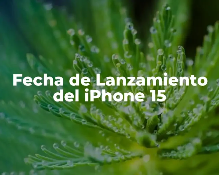 Fecha de Lanzamiento del iPhone 15