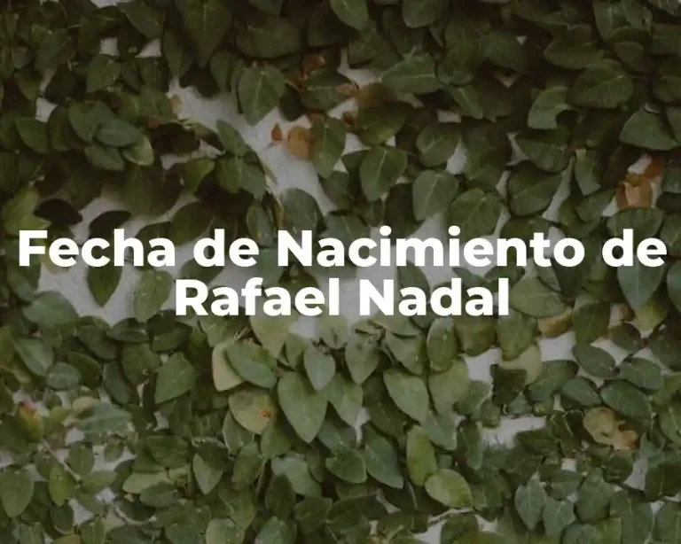 Fecha de Nacimiento de Rafael Nadal