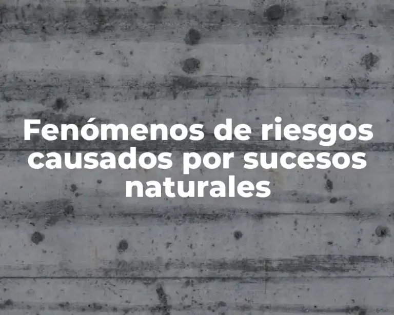 Fenómenos de riesgos causados por sucesos naturales