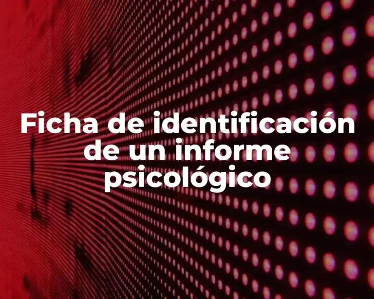Ficha de identificación de un informe psicológico