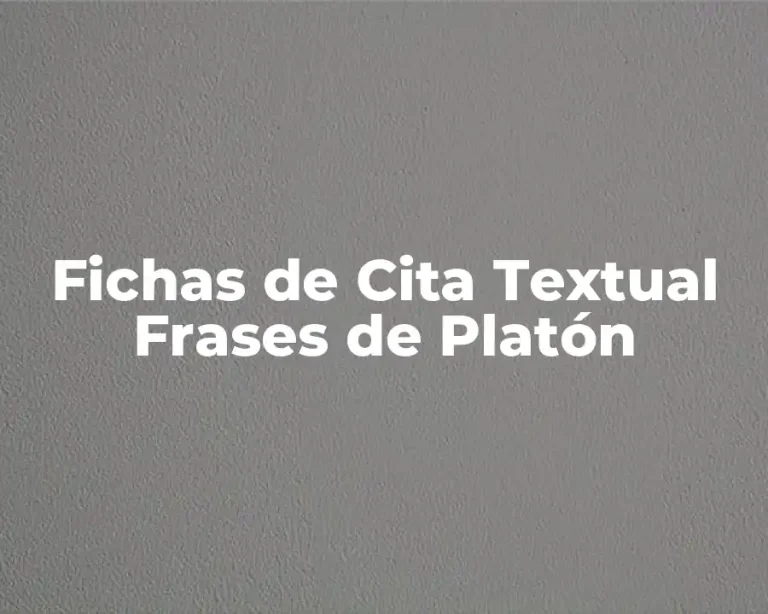 Fichas de Cita Textual Frases de Platón