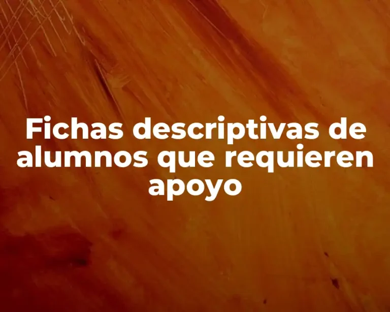 Fichas descriptivas de alumnos que requieren apoyo