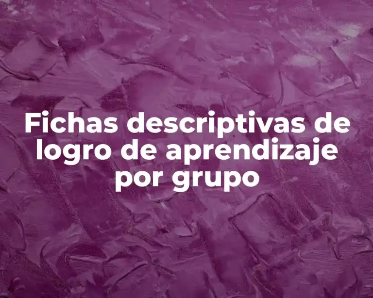 Fichas descriptivas de logro de aprendizaje por grupo