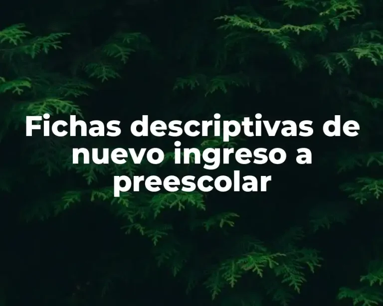 Fichas descriptivas de nuevo ingreso a preescolar