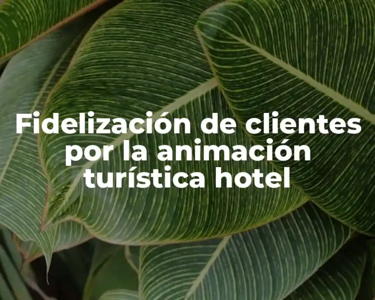 Fidelización de clientes por la animación turística hotel