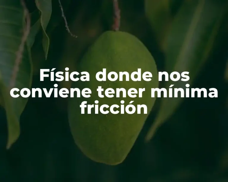 Física donde nos conviene tener mínima fricción