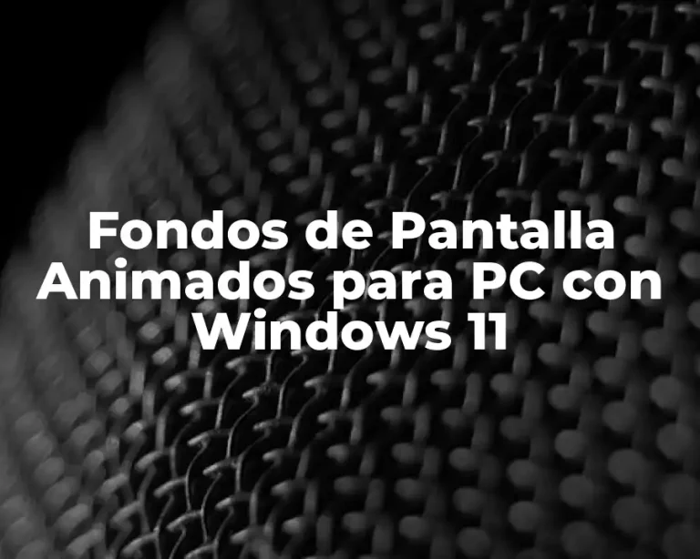 Fondos de Pantalla Animados para PC con Windows 11
