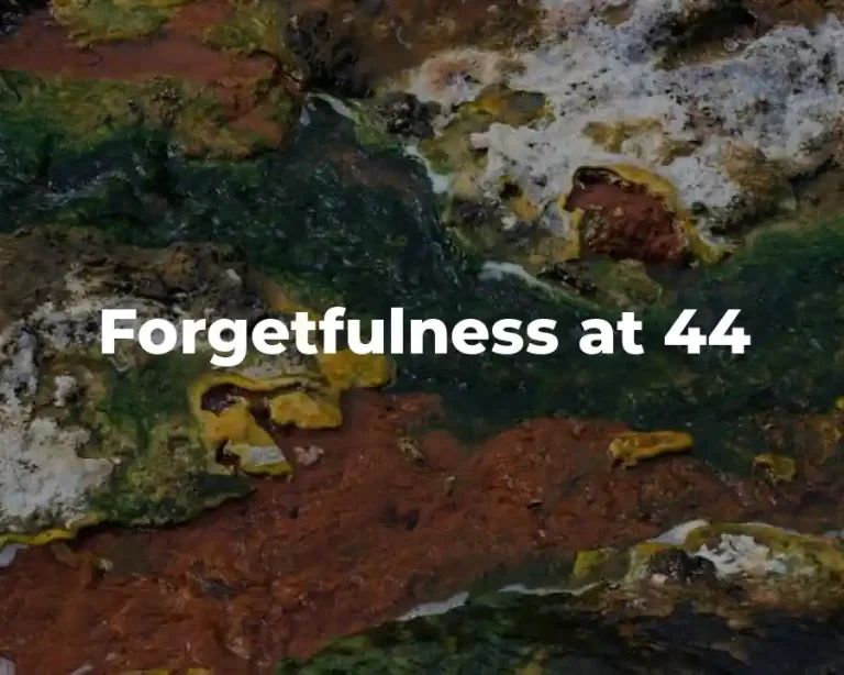 Forgetfulness at 44